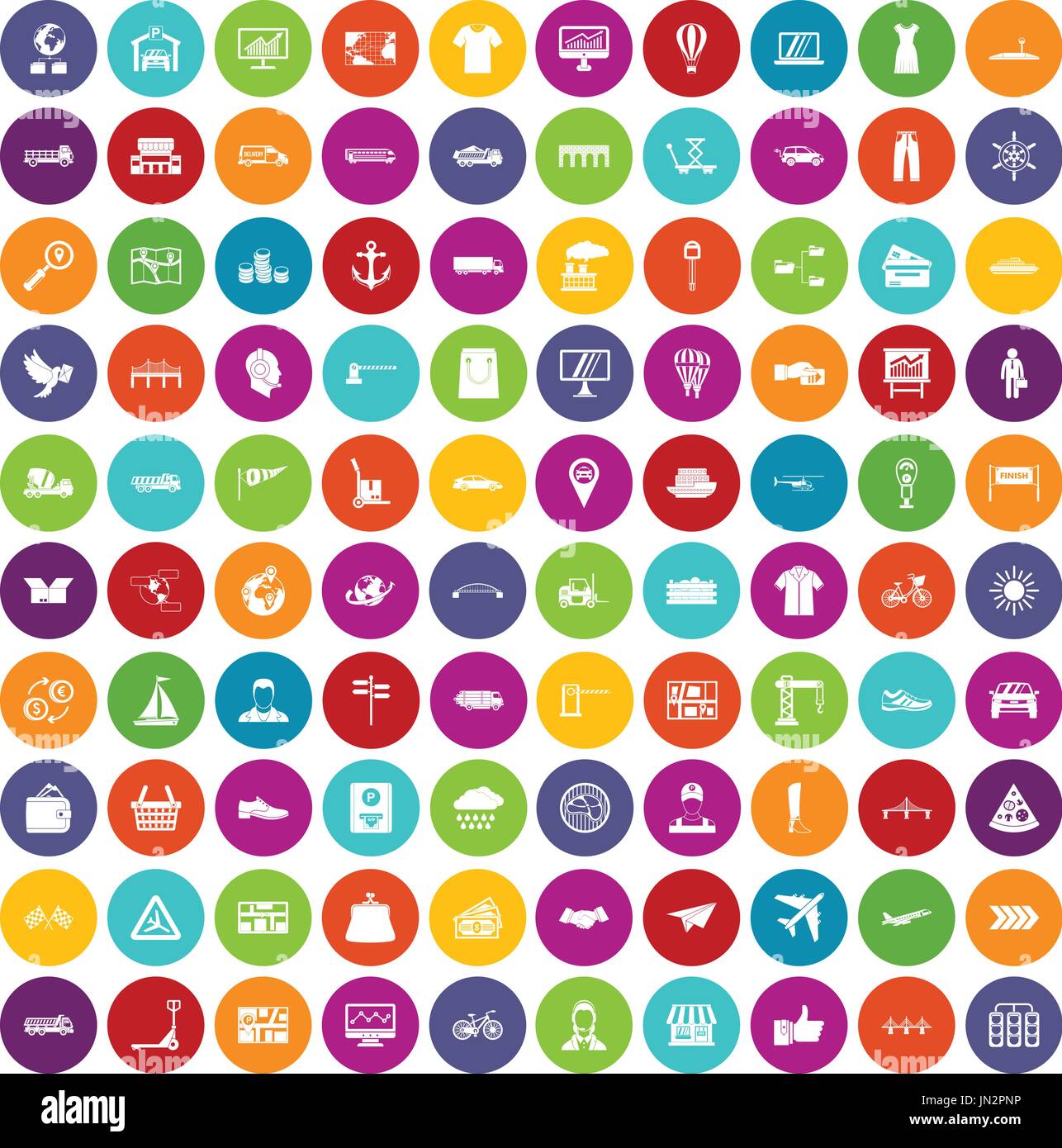 100 logistic and delivery icons set color Stock Vector Image & Art - Alamy