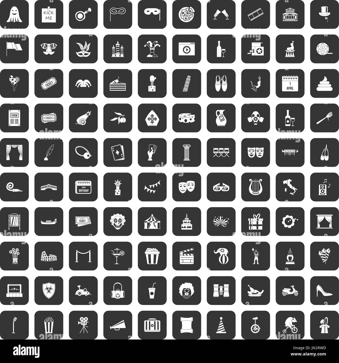 100 mask icons set black Stock Vector Image & Art - Alamy