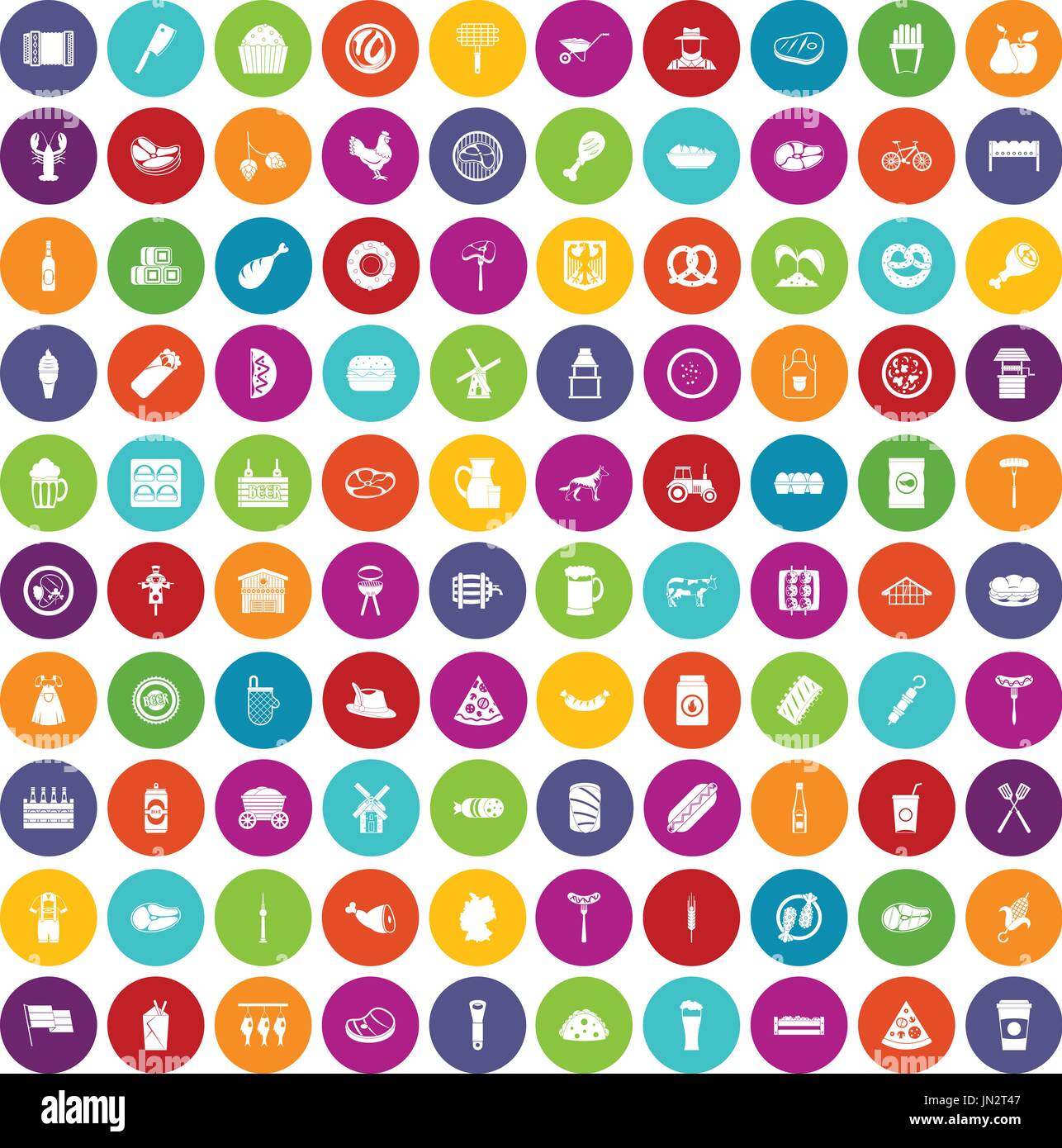 100 meat icons set color Stock Vector Image & Art - Alamy