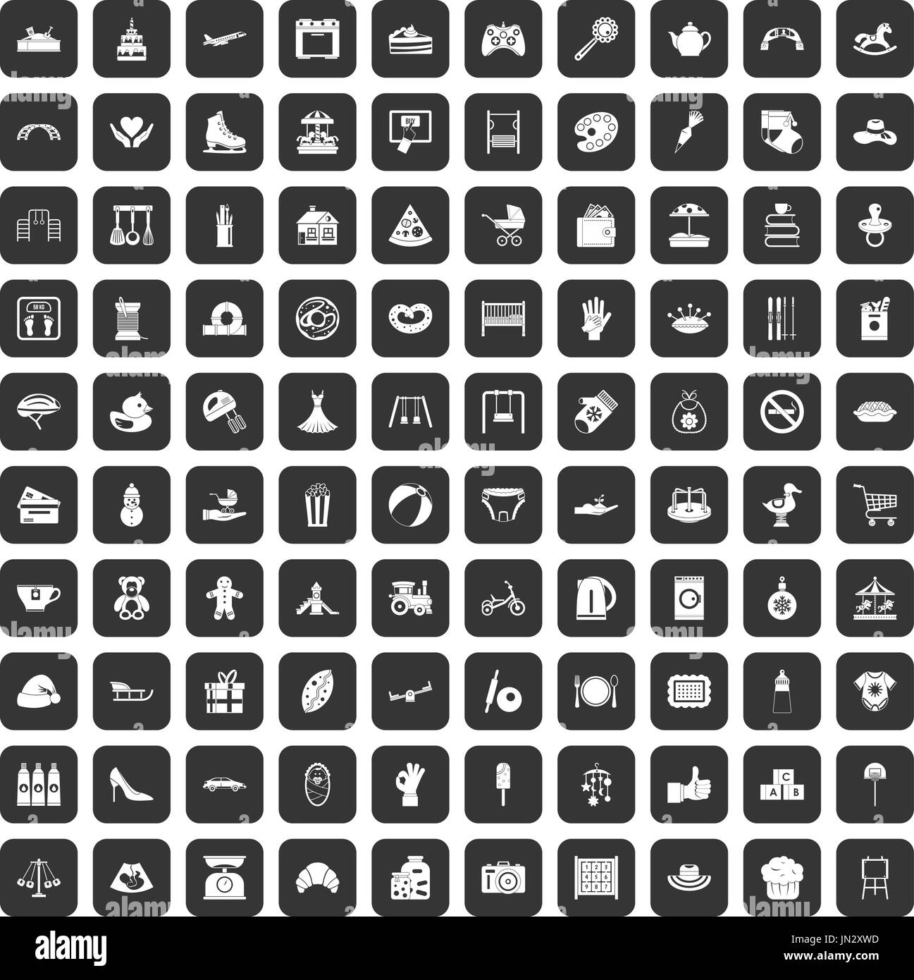 100 mother and child icons set black Stock Vector Image & Art - Alamy