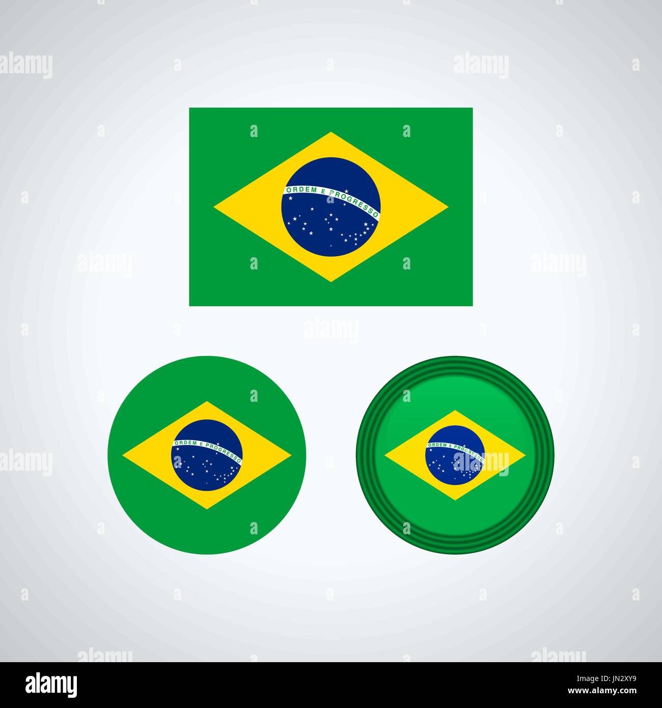 Flag design. Brazilian flag set. Isolated template for your designs