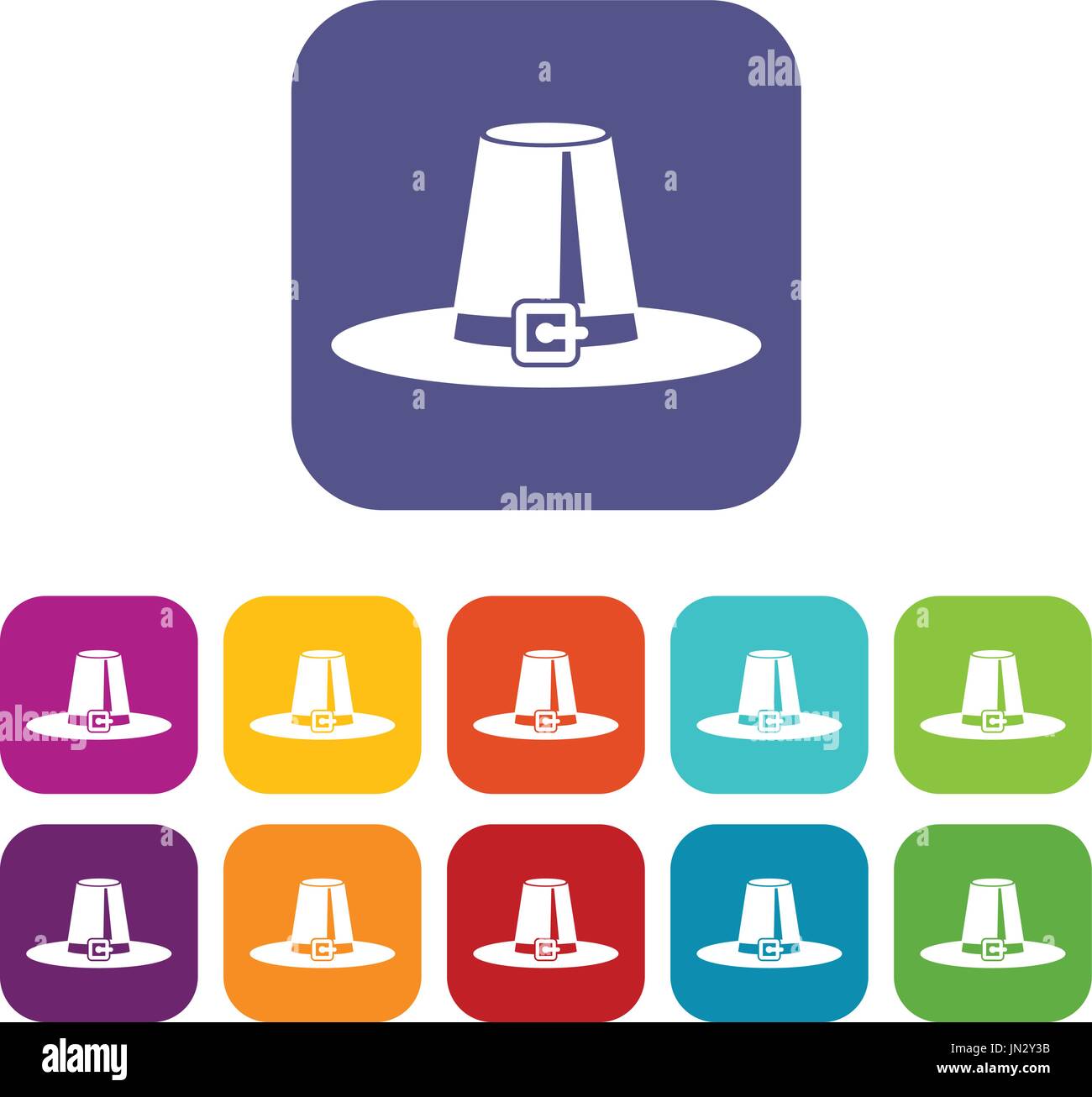 Pilgrim hat icons set Stock Vector Image & Art - Alamy