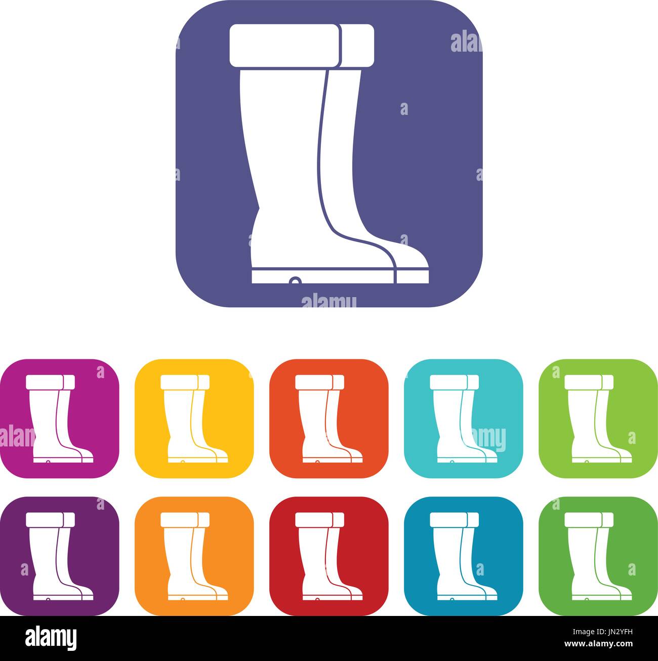 Winter shoes icons set Stock Vector