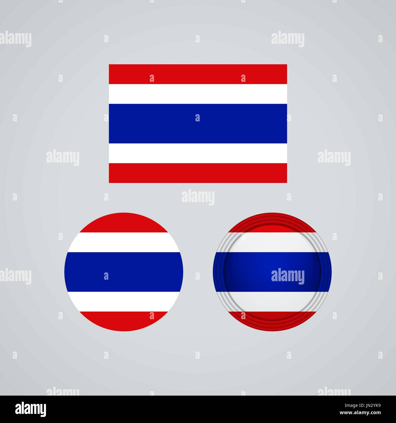 Flag design. Thai flag set. Isolated template for your designs. Vector illustration. Stock Vector