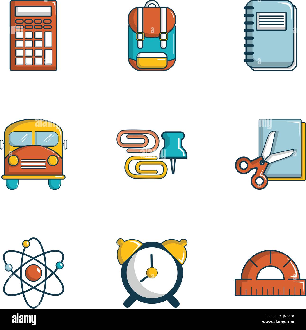 Back to school icons set, flat style Stock Vector Image & Art - Alamy