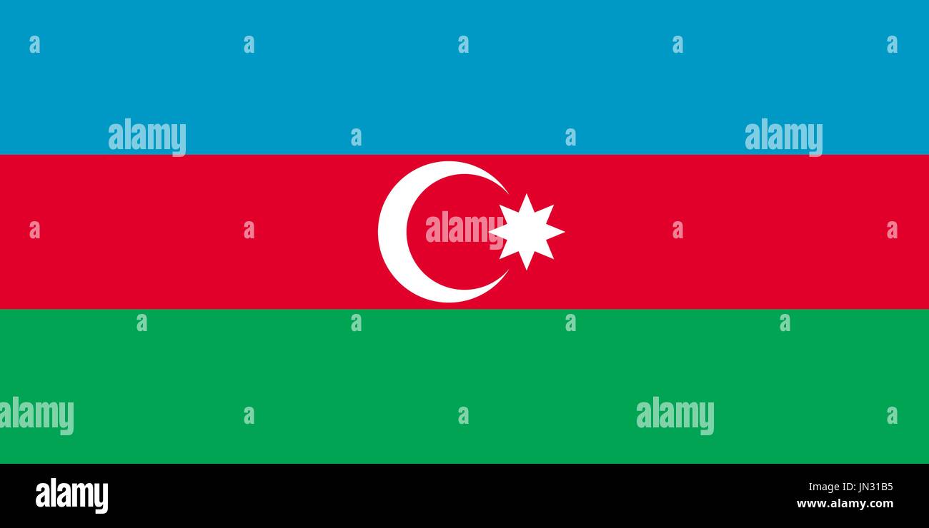 Flag design. Azerbaijan flag on the white background, isolated flat layout for your designs. Vector illustration. Stock Vector