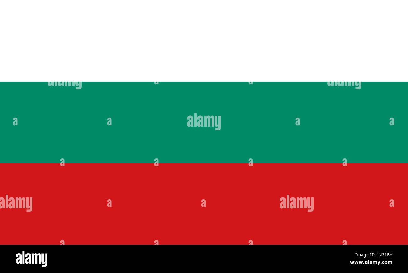 Flag design. Bulgarian flag on the white background, isolated flat layout for your designs. Vector illustration. Stock Vector