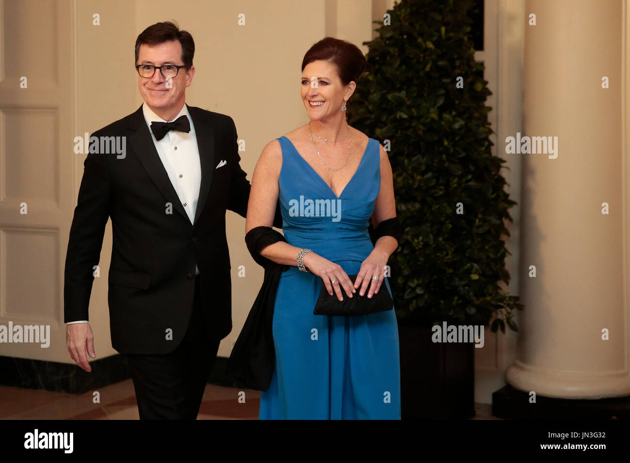Colbert Dinner Actor and television host Stephen Colbert, left, and Evie Colbert ...