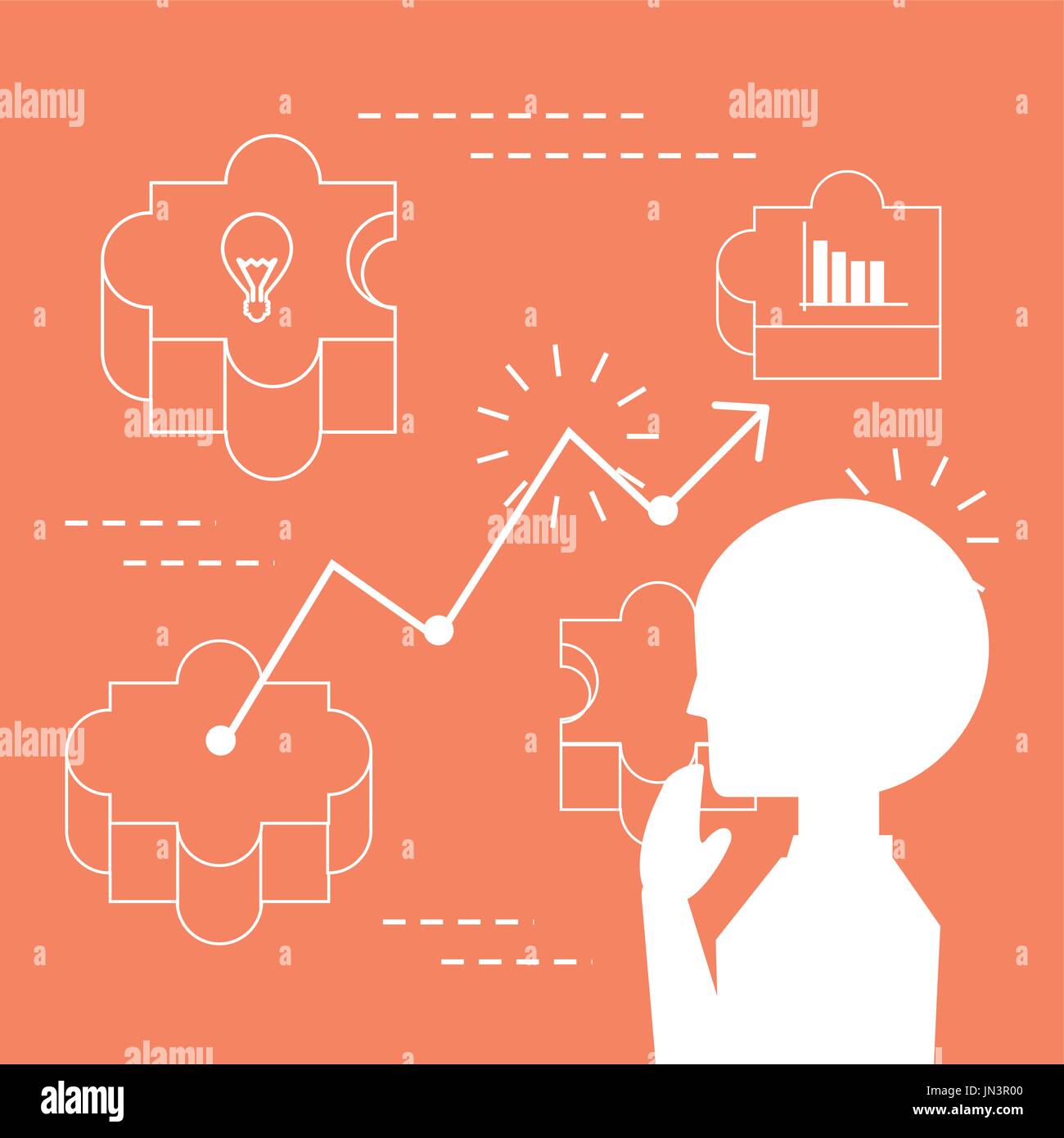 businessman thinking and planning ideas vector illustration Stock ...