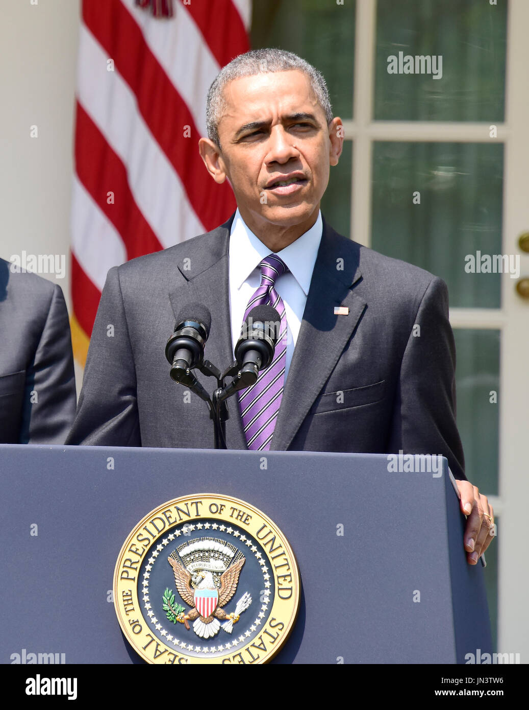 United States President Barack Obama announces the restoration of
