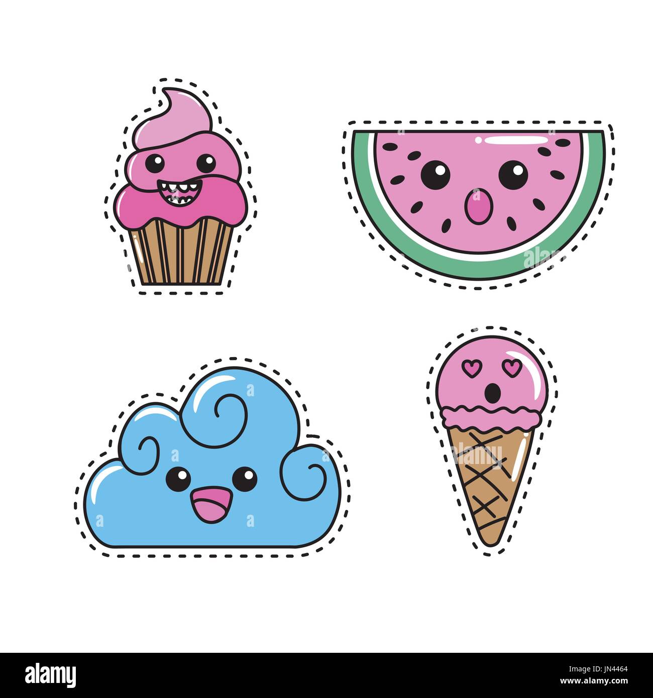 set kawaii cute tender design Stock Vector Image & Art - Alamy
