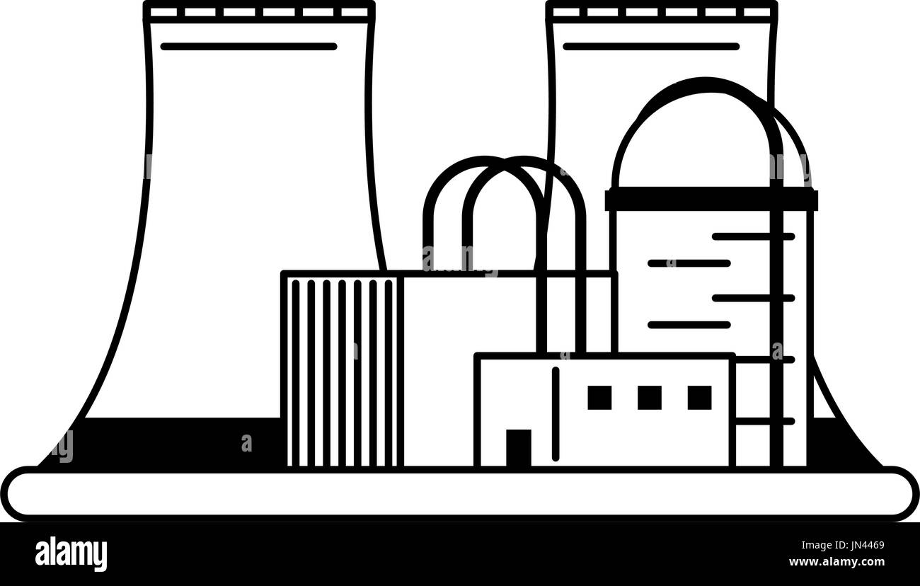 Nuclear plant icon image Black and White Stock Photos & Images - Alamy