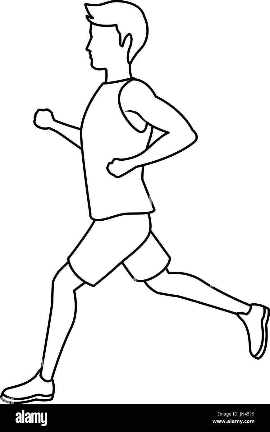 Running cheap man drawing