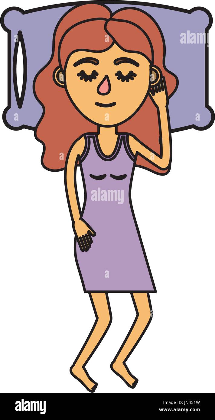 Woman sleeping dark bedroom Stock Vector Images - Alamy