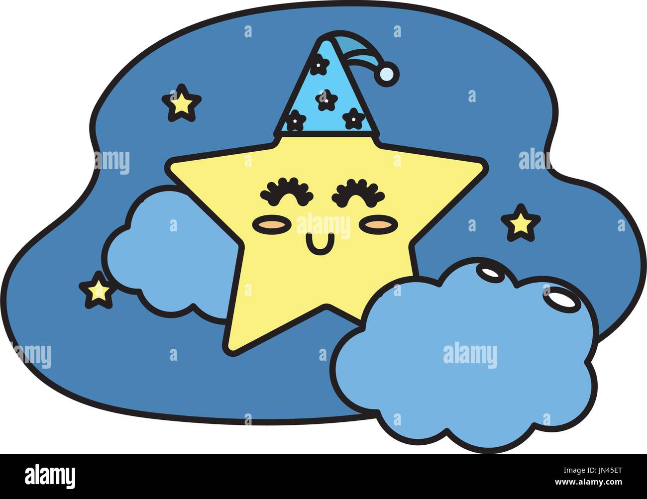 cute star with cloud in the sky design Stock Vector Image & Art - Alamy