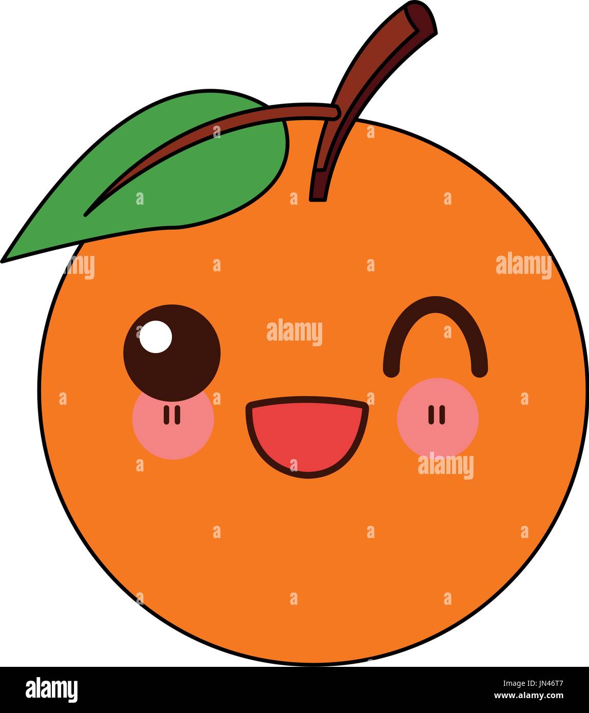 kawaii fruit orange fresh citrus cartoon Stock Vector Image & Art - Alamy
