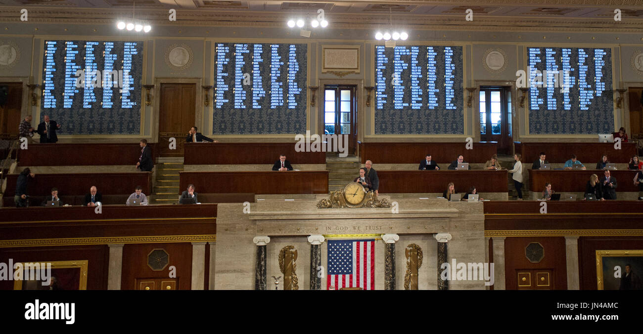 United States House of Representatives Chamber with the illuminated