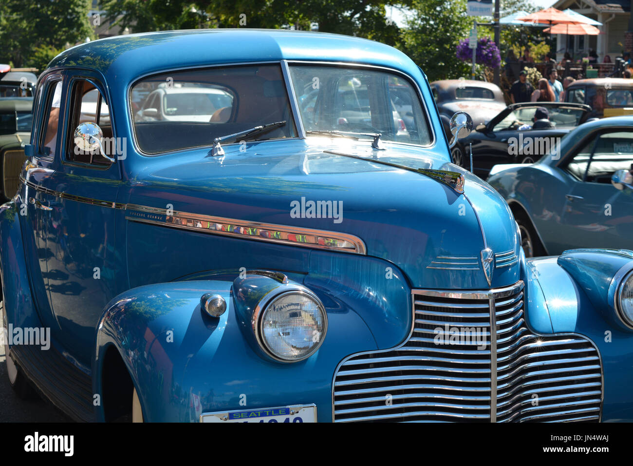 Blue Vintage Cars Stock Photo - Alamy