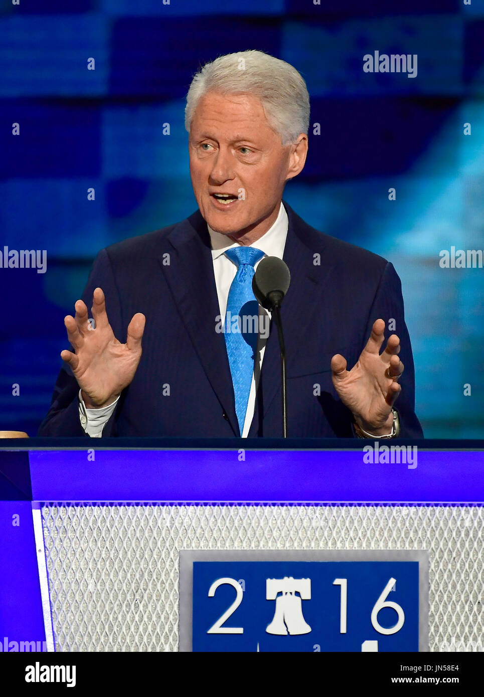 Former United States President Bill Clinton makes remarks during the ...