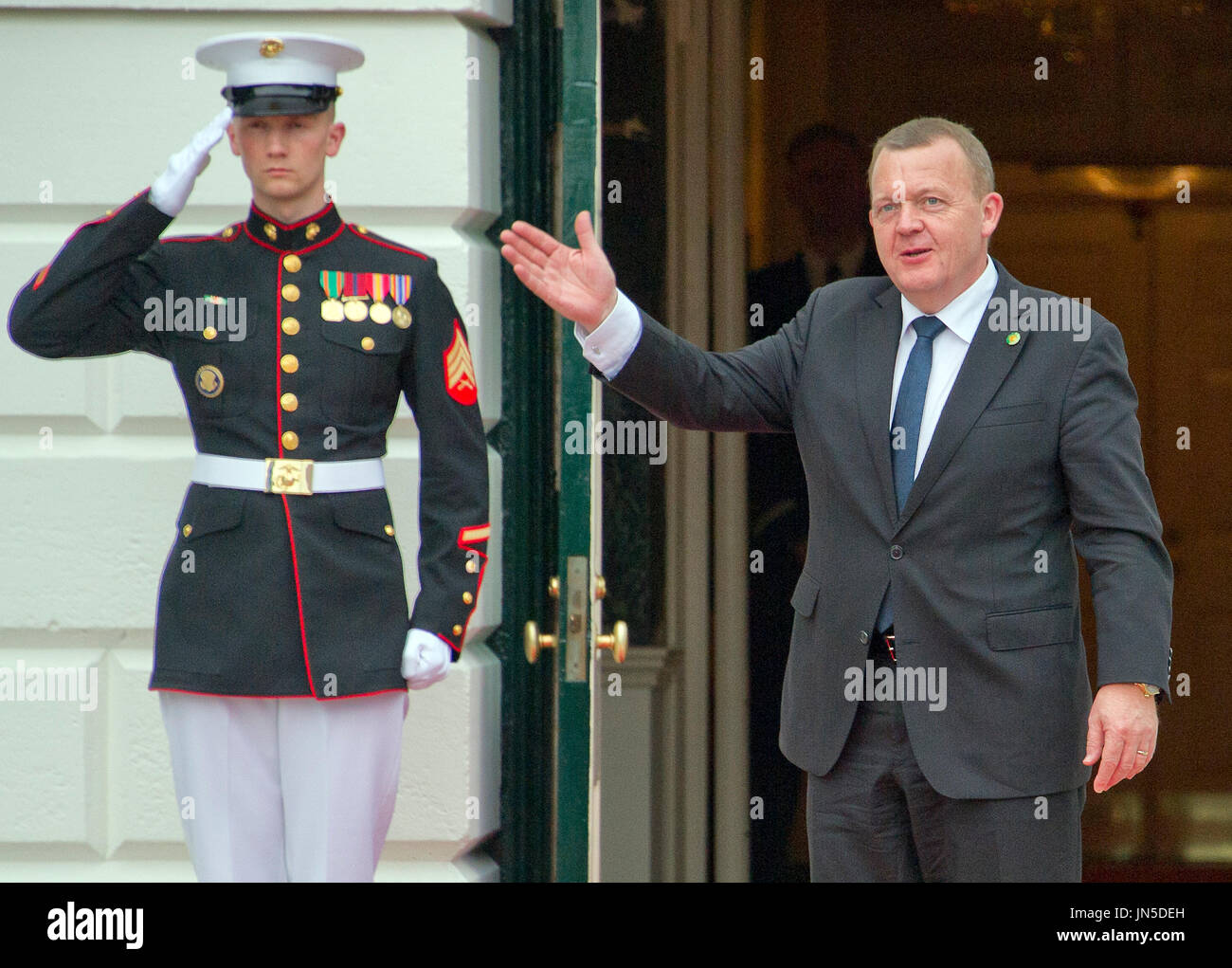 Lars Rasmussen, Prime Minister of Denmark arrives for the working ...