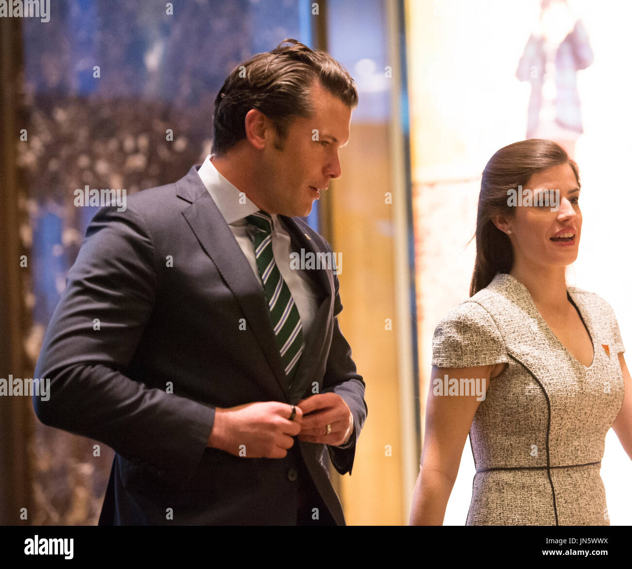 Pete Hegseth (L), a contender for the position of Veterans Affairs ...