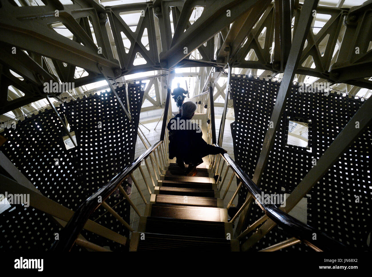 The Interior of the recently restored US Capitol dome is shown during a ...