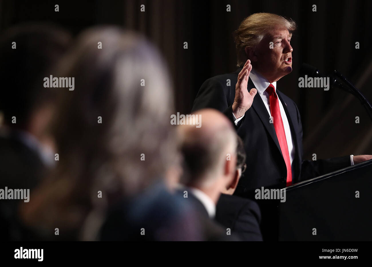 United States President Donald Trump addresses the National Prayer ...