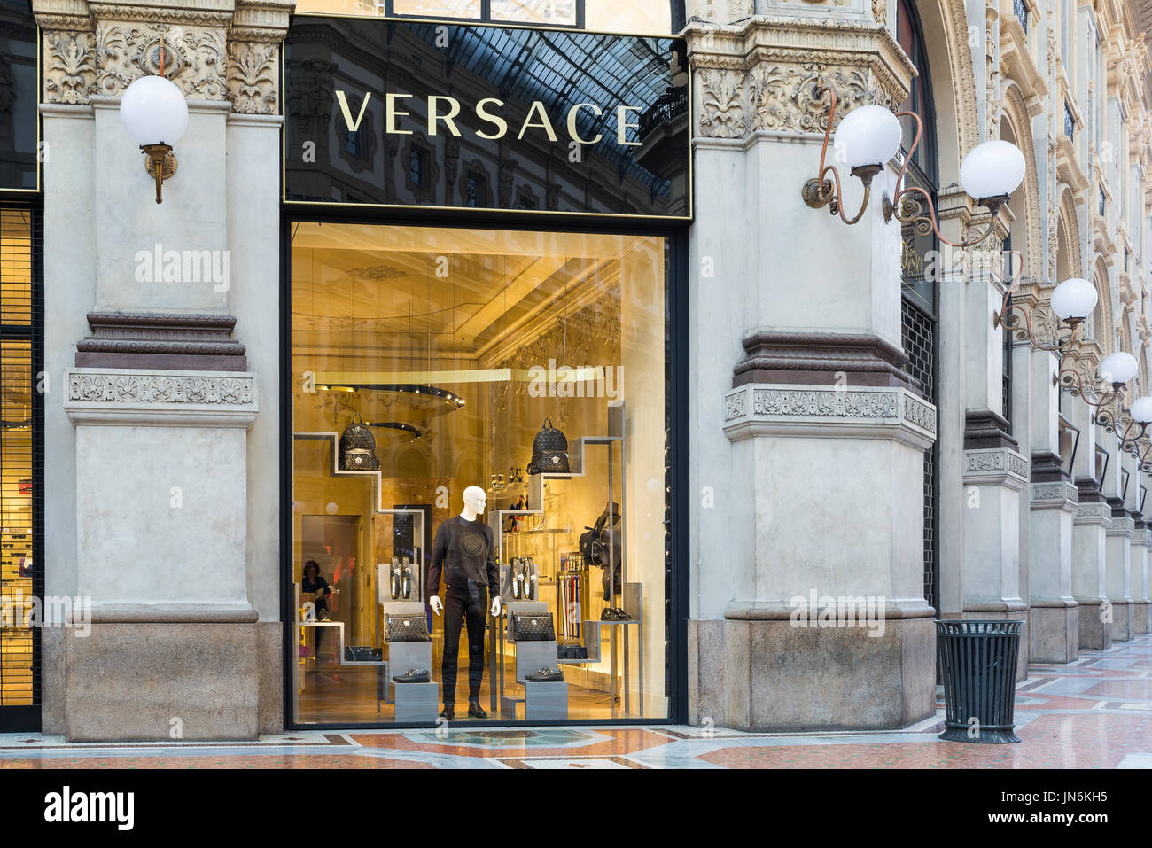 Milan, Italy - February 17, 2017: Versace shop in an exclusive area of  Milan. Symbol and concept of luxury, shopping, wealth, elegance and made in  Ita Stock Photo - Alamy