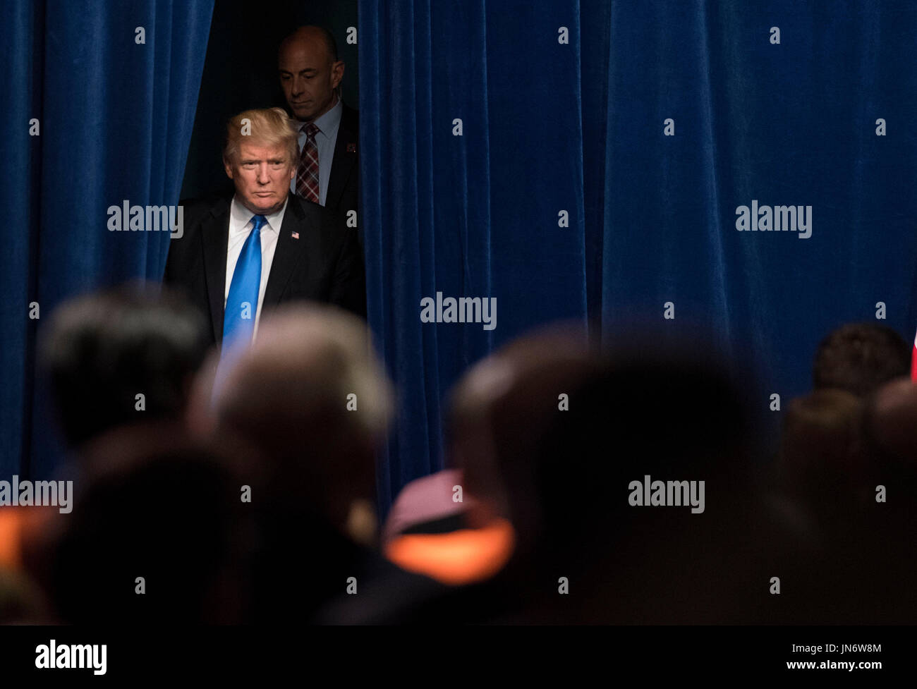 United States President Donald J. Trump arrives to deliver remarks at ...