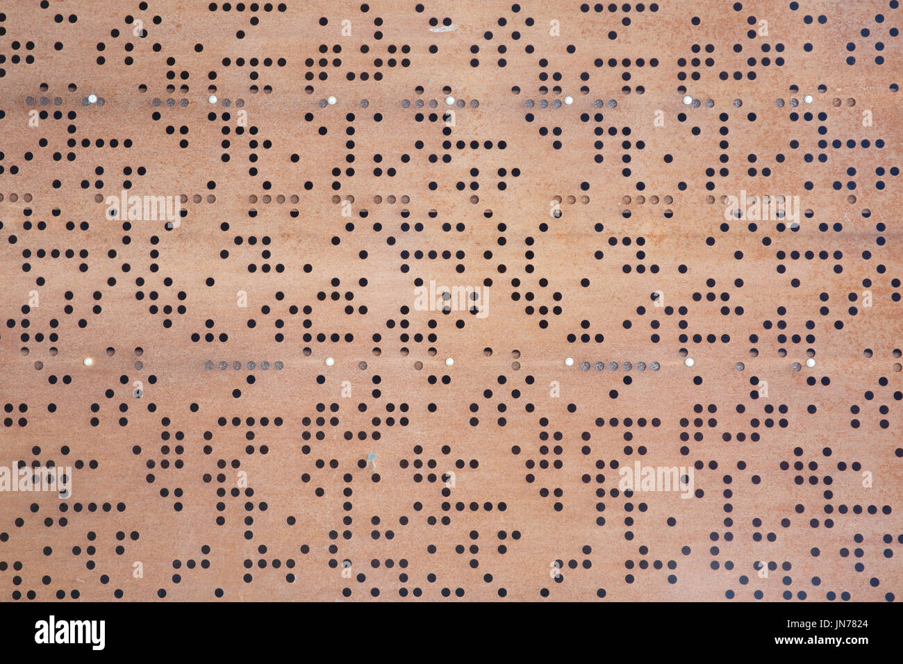 Painted Circle Perforated Metal Panel For Texture And Background Stock Photo Alamy