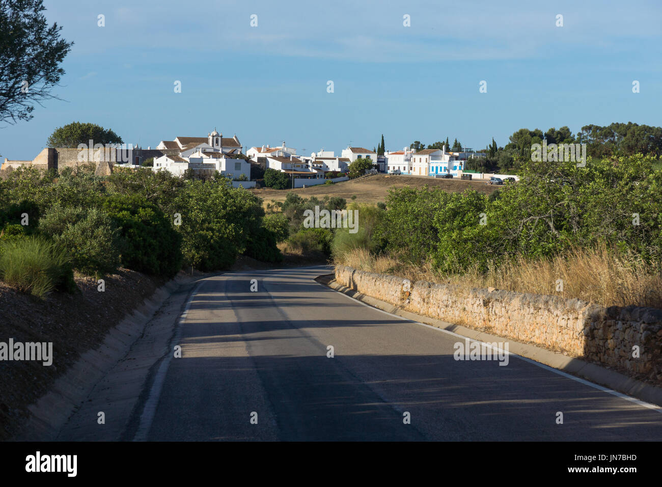 Cacela Velha from the main road to the village Stock Photo