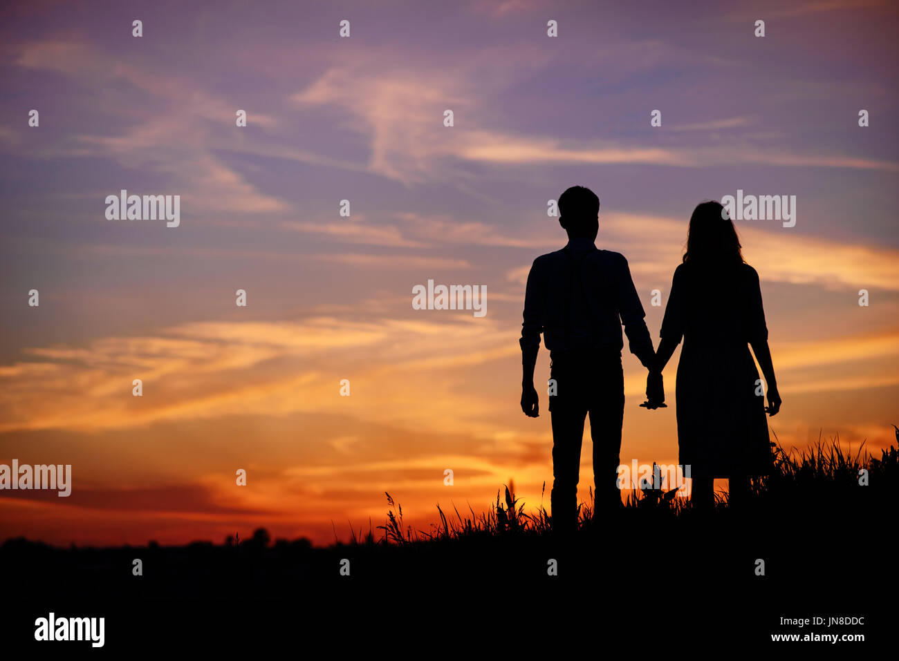 pic Sunset Two People Holding Hands Silhouette https www alamy com young couple is holding hands on a background sunset silhouette image150776904 html