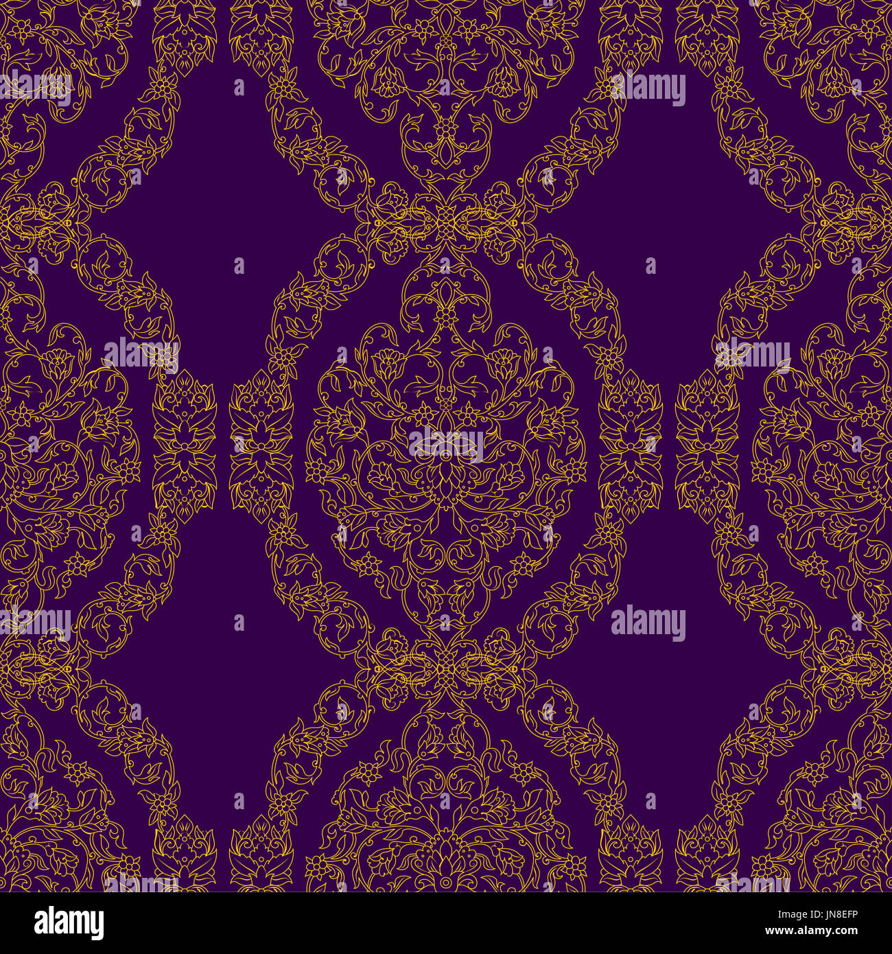 ornate seamless pattern in Eastern style on deep violet background ...
