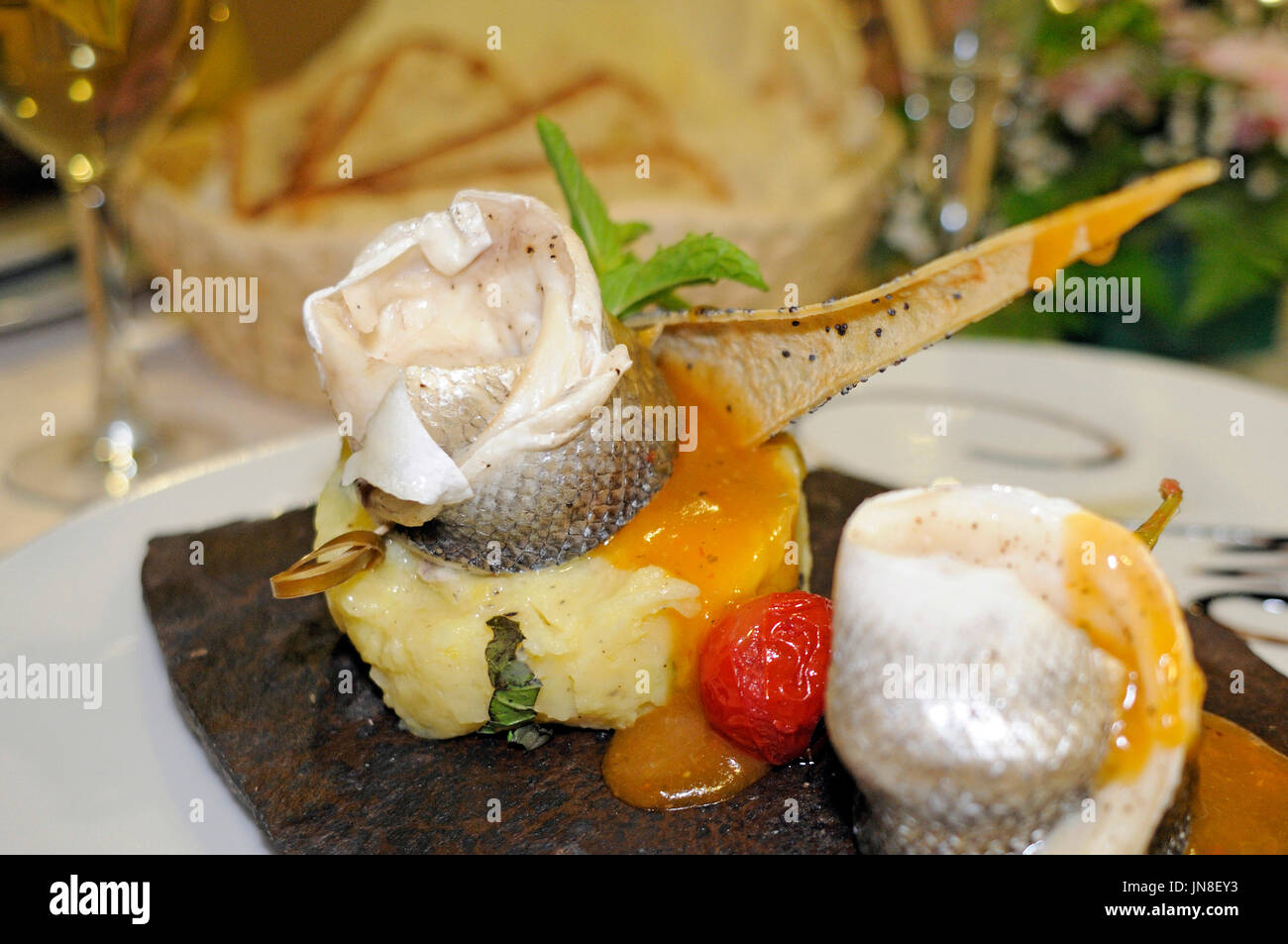 Plate of italian fish, sardinia, Italy Stock Photo