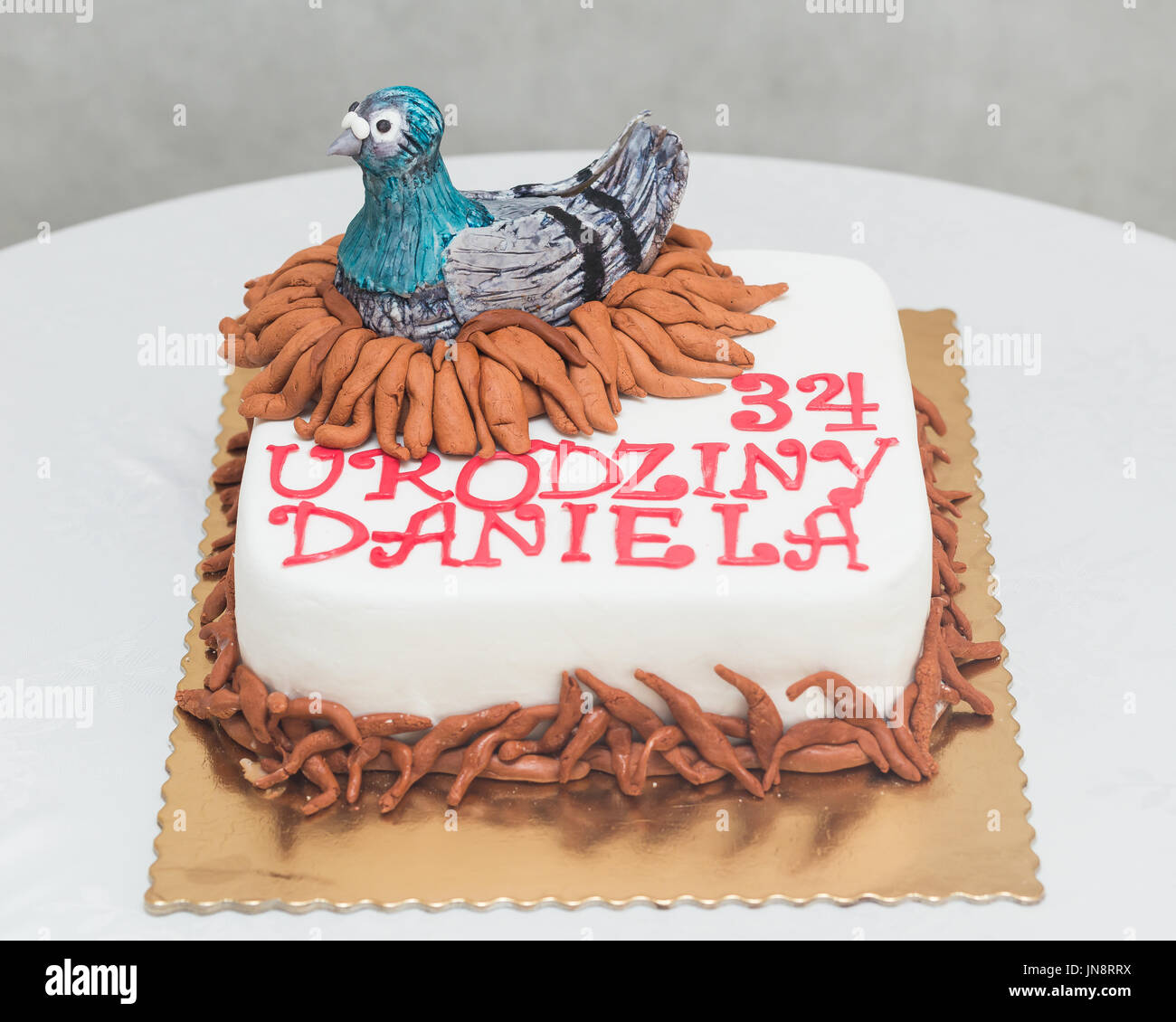 Cake for a pigeon lover Stock Photo