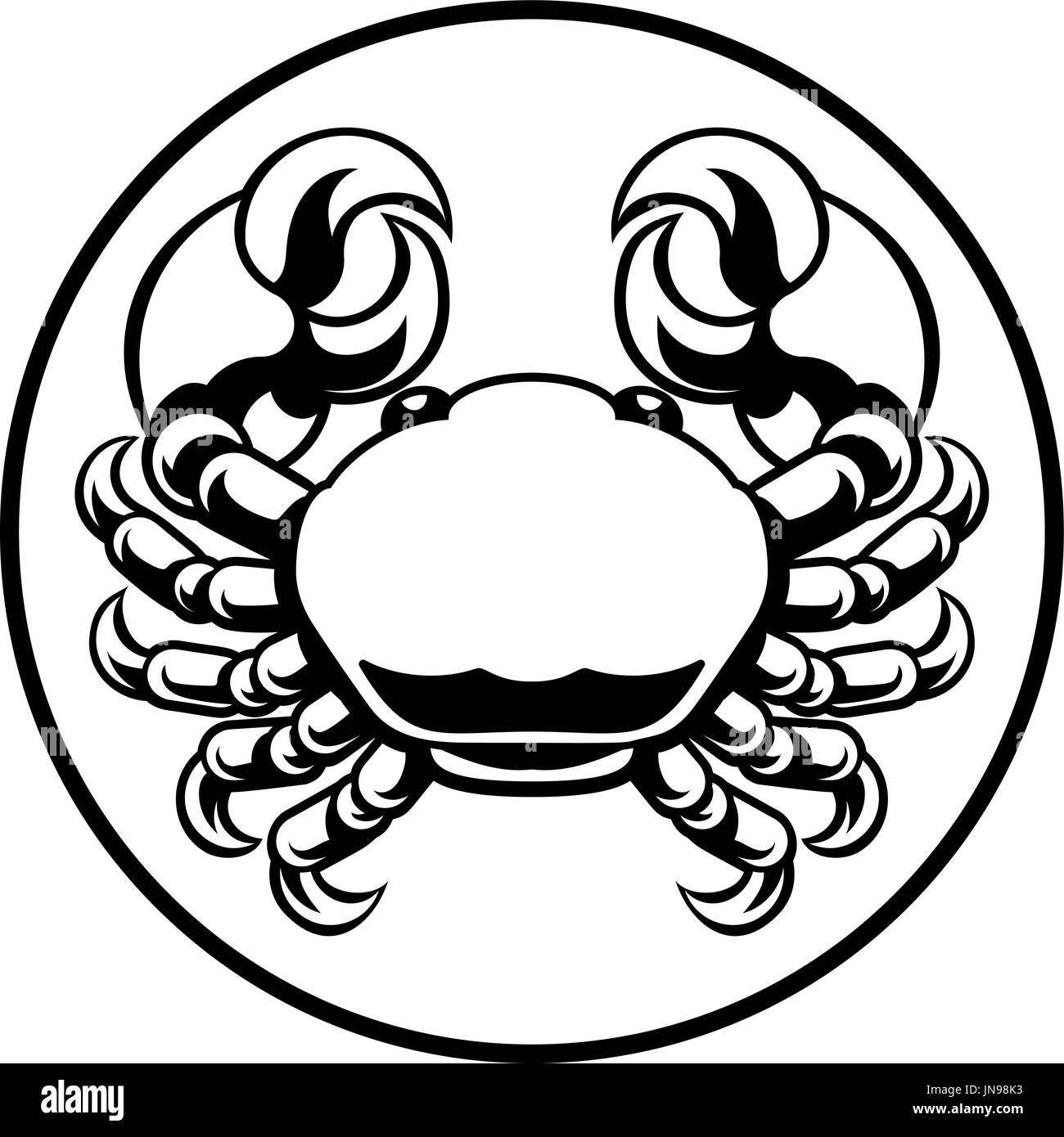 Crab Cancer Zodiac Horoscope Sign Stock Vector