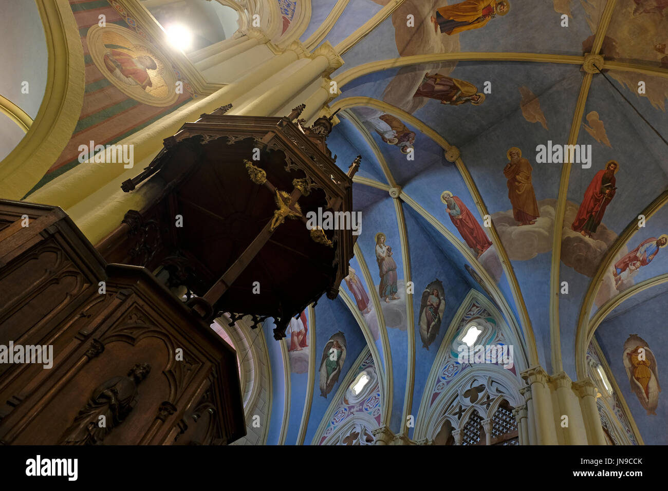 Decorated ceiling inside the Co-Cathedral of the Most Holy Name of ...