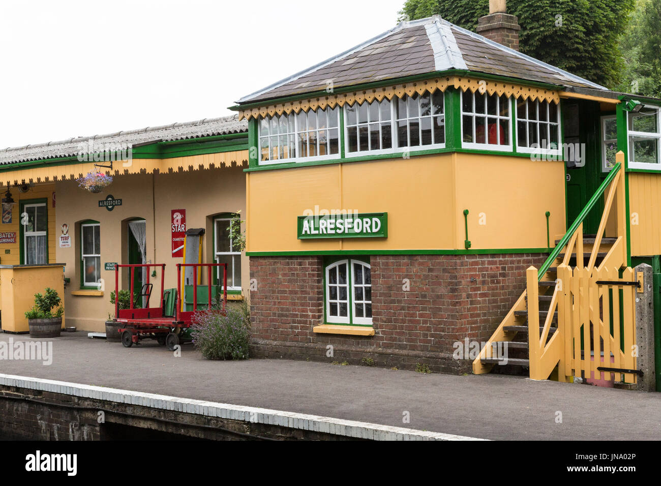 Alresford railway station in Hampshire, England, is the terminus of the