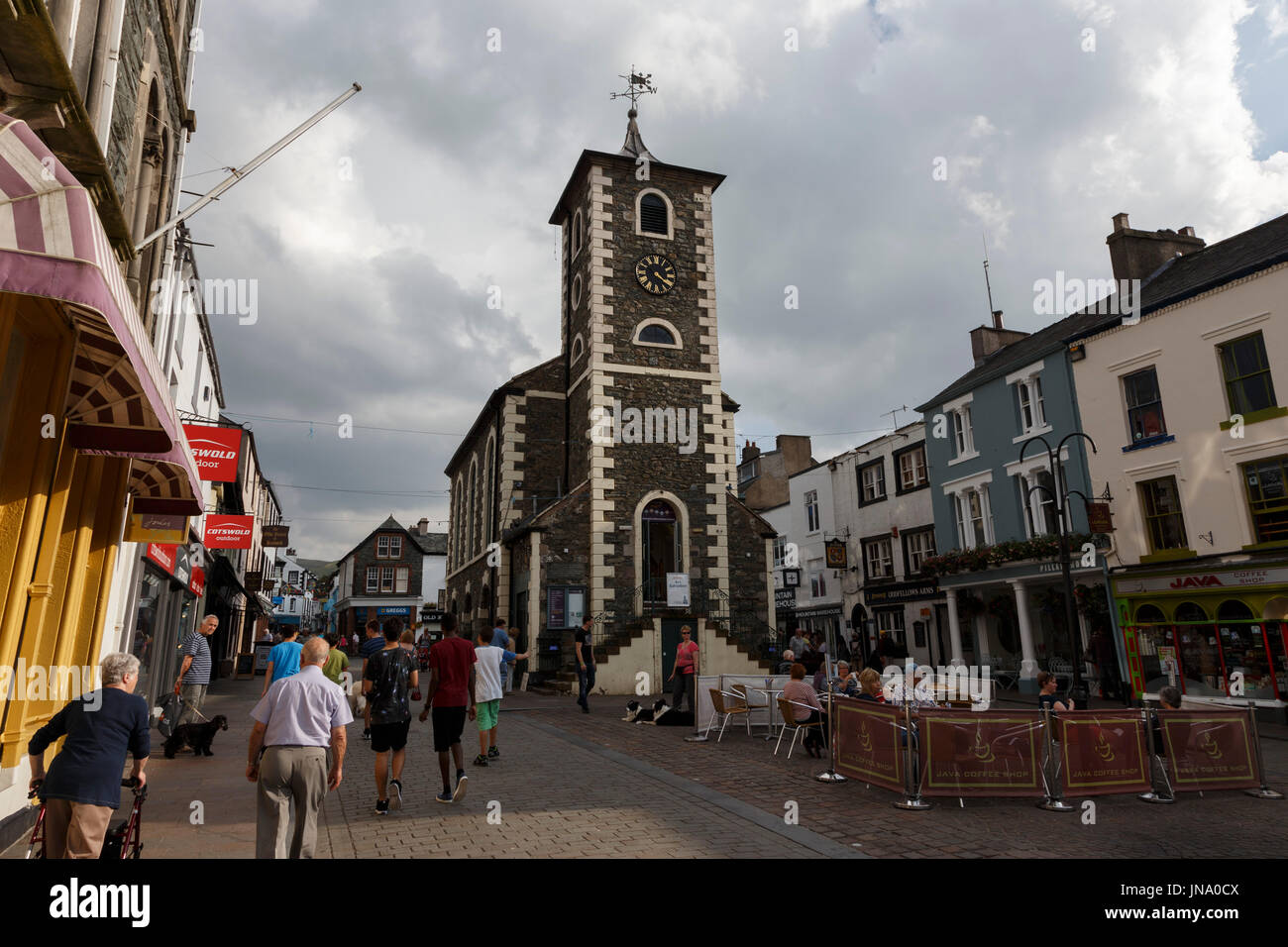 keswick town centre, lake district national park, cumbria, england, uk