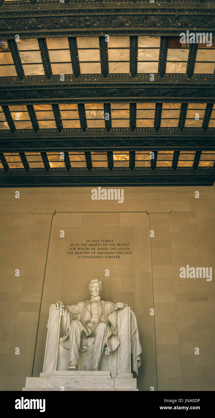 Lincoln Monument in Washington DC Stock Photo
