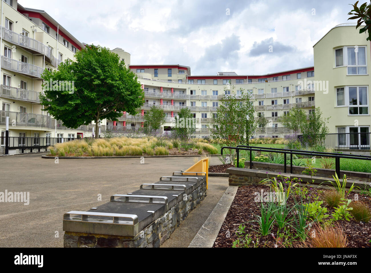 Large modern Apartment building on Bristol Millennium Promenade, UK