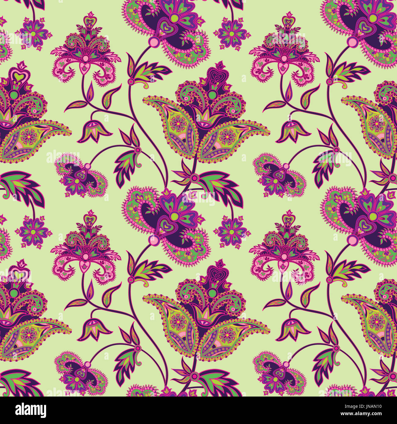 Abstract floral ethnic pattern. Geometric floral ornament. Oriental ...