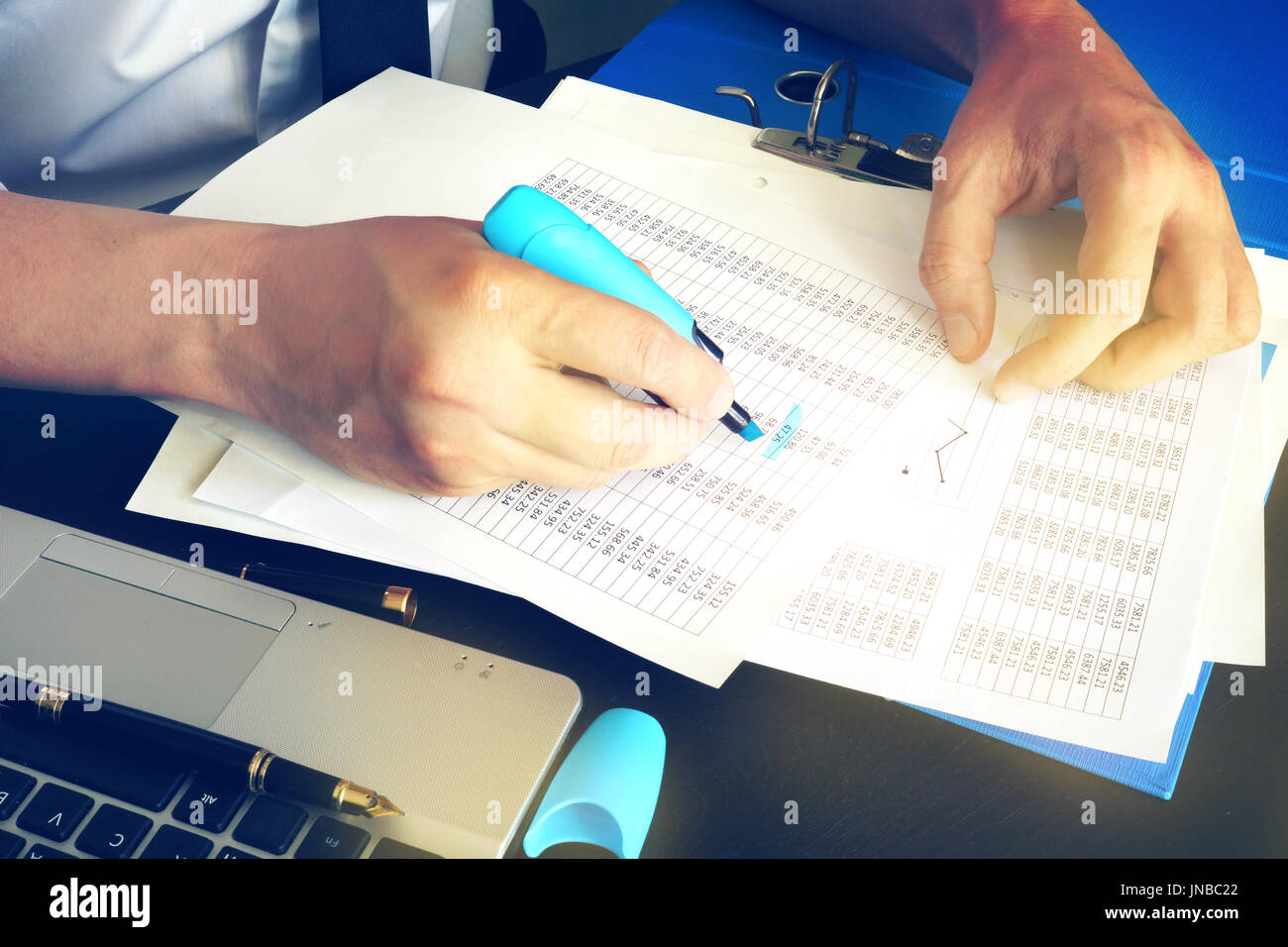 Financial inspector or accountant checking balance. Audit concept. Stock Photo