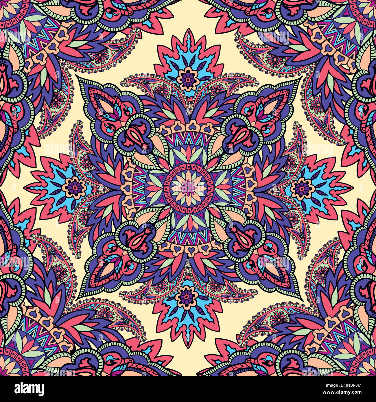 Abstract floral seamless vector vintage oriental background. Flourish ...