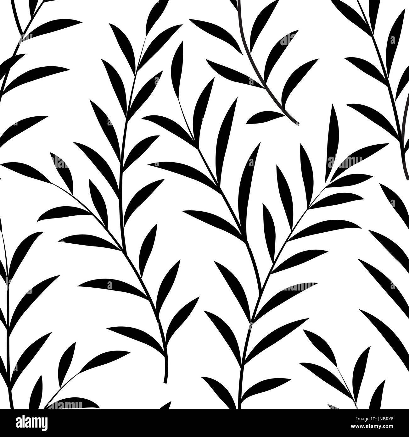 Abstract Floral Pattern Floral Leaves Silhouette Black And White Texture Stylish Abstract Vector Plant Ornamental Background Stock Photo Alamy