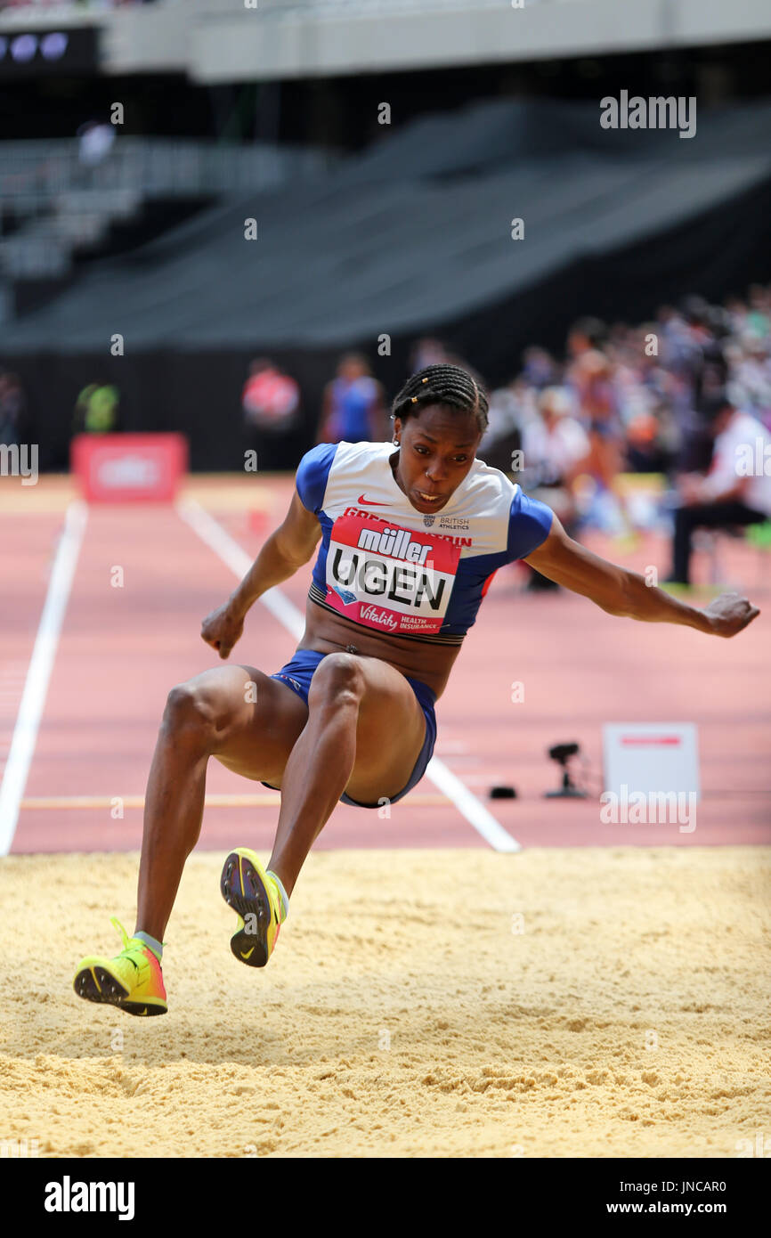 Lorraine UGEN competing in the Women's Long Jump at the 2017 IAAF ...