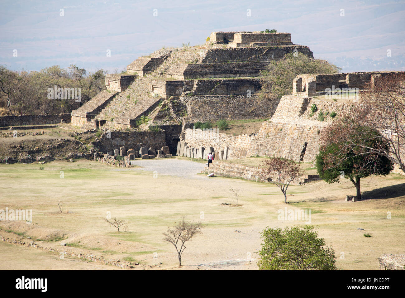 Monte Alban, ruins of the Zapotec civilization, Oaxaca, Mexico Stock
