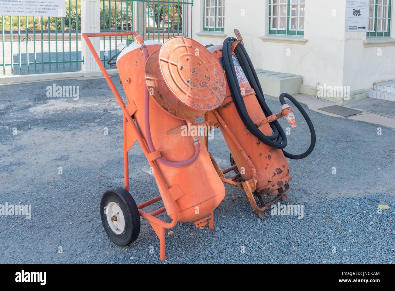 WINDHOEK, NAMIBIA JUNE 17, 2017 Historic fire fighting equipment on