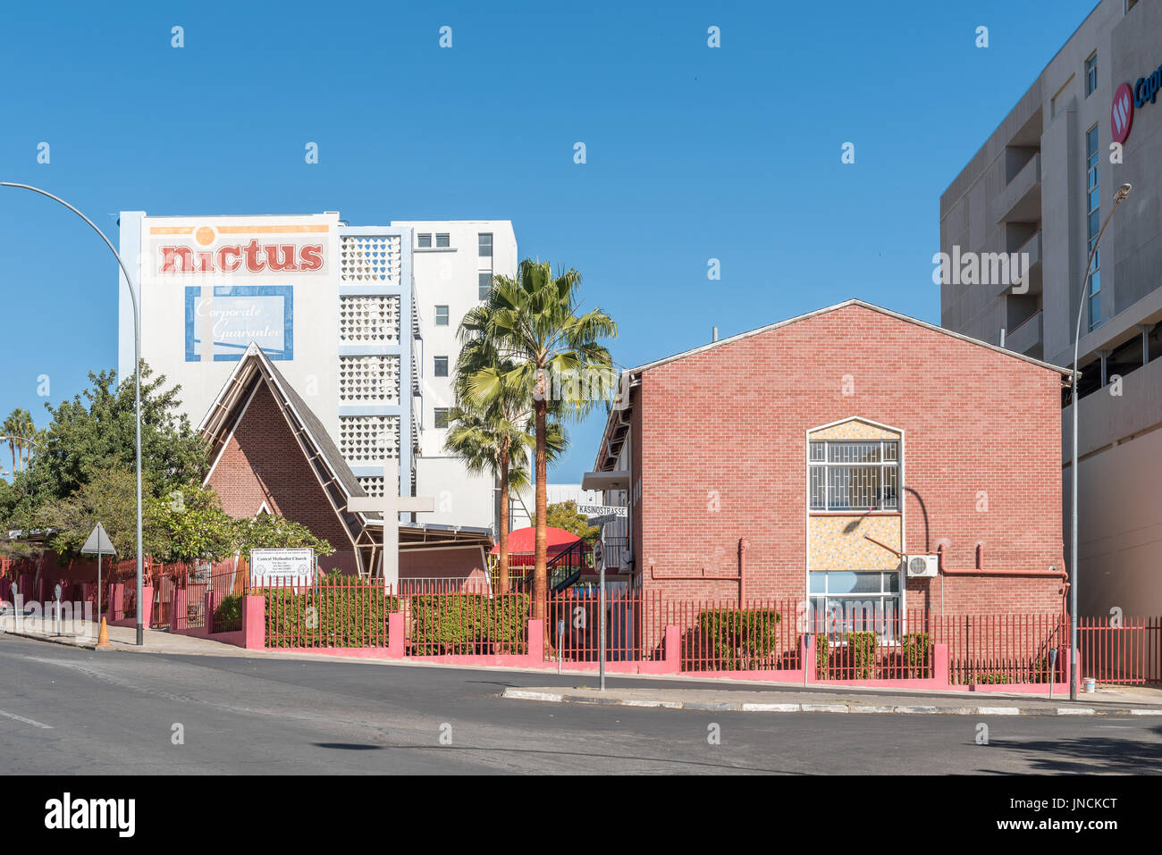 WINDHOEK, NAMIBIA - JUNE 17, 2017: The Central Methodist Church in Windhoek, the capital city of Namibia Stock Photo