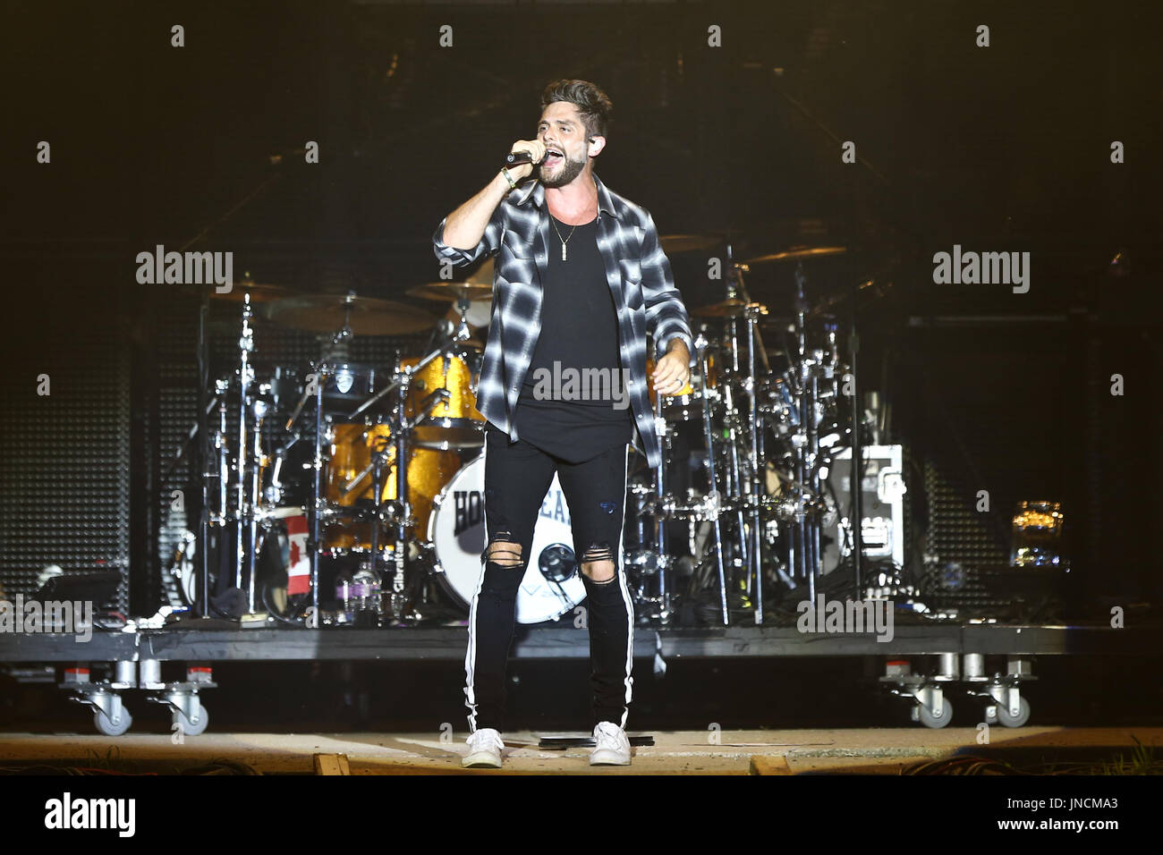 Thomas Rhett Performs at 2017 Country Thunder Music Festival on July 22, 2017 in Twin Lakes, Wisconsin Stock Photo